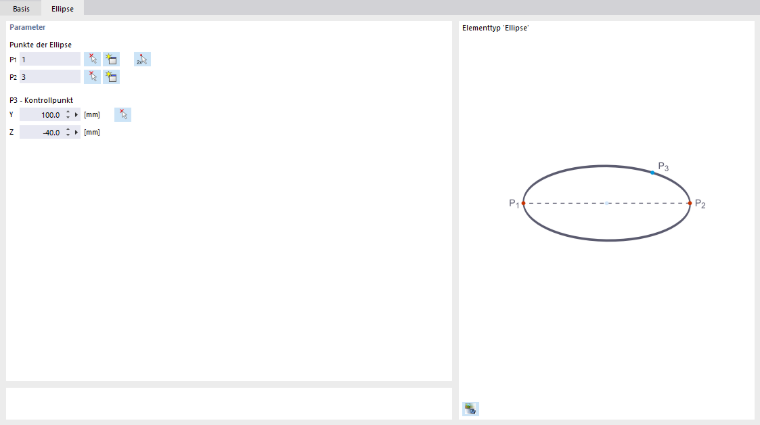 Dialog 'Neues Element', Register 'Ellipse'
