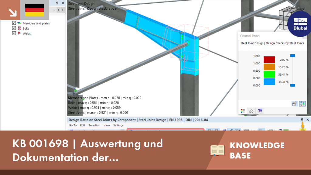 KB 001698 | Auswerten und Dokumentieren der Analyseergebnisse von Stahlanschlüssen in RFEM 6