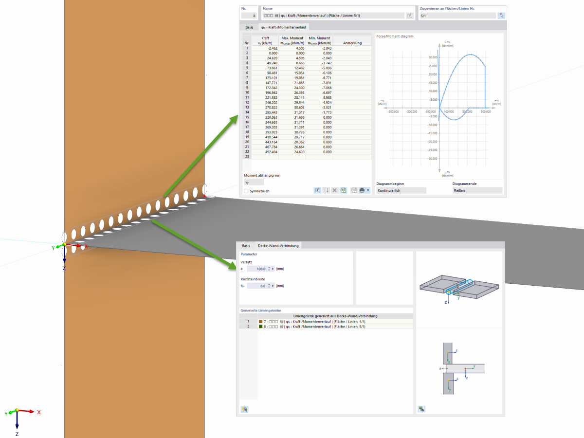 Wand-Deckenverbindung in RFEM