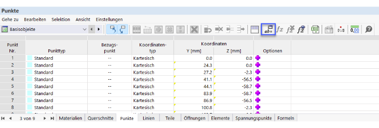 Schaltfläche 'Globale Parameter bearbeiten'
