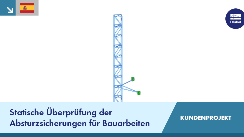 Statische Berechnung der im Bauwesen verwendeten Sicherheitsausrüstung, dargestellt in einem Computermodell.