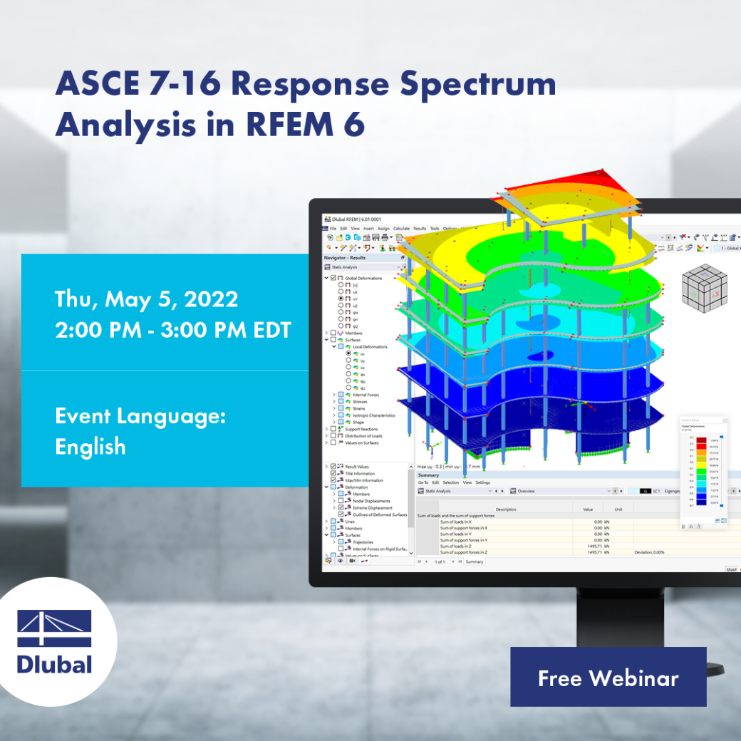 ASCE 7-16 Antwortspektrumanalyse in RFEM 6