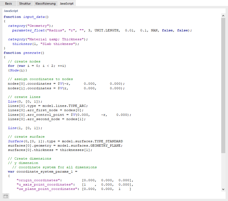 JavaScript-Parameter eines Blocks