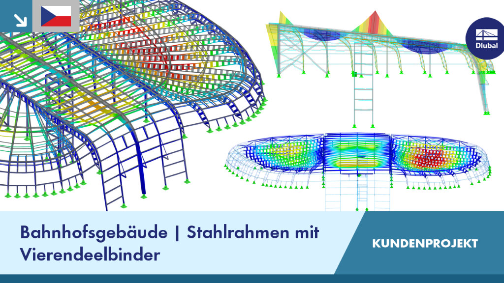 Stahlrahmenkonstruktion eines Bahnhofs mit Vierendeelträger, die einzigartige architektonische und technische Gestaltungselemente aufweist.