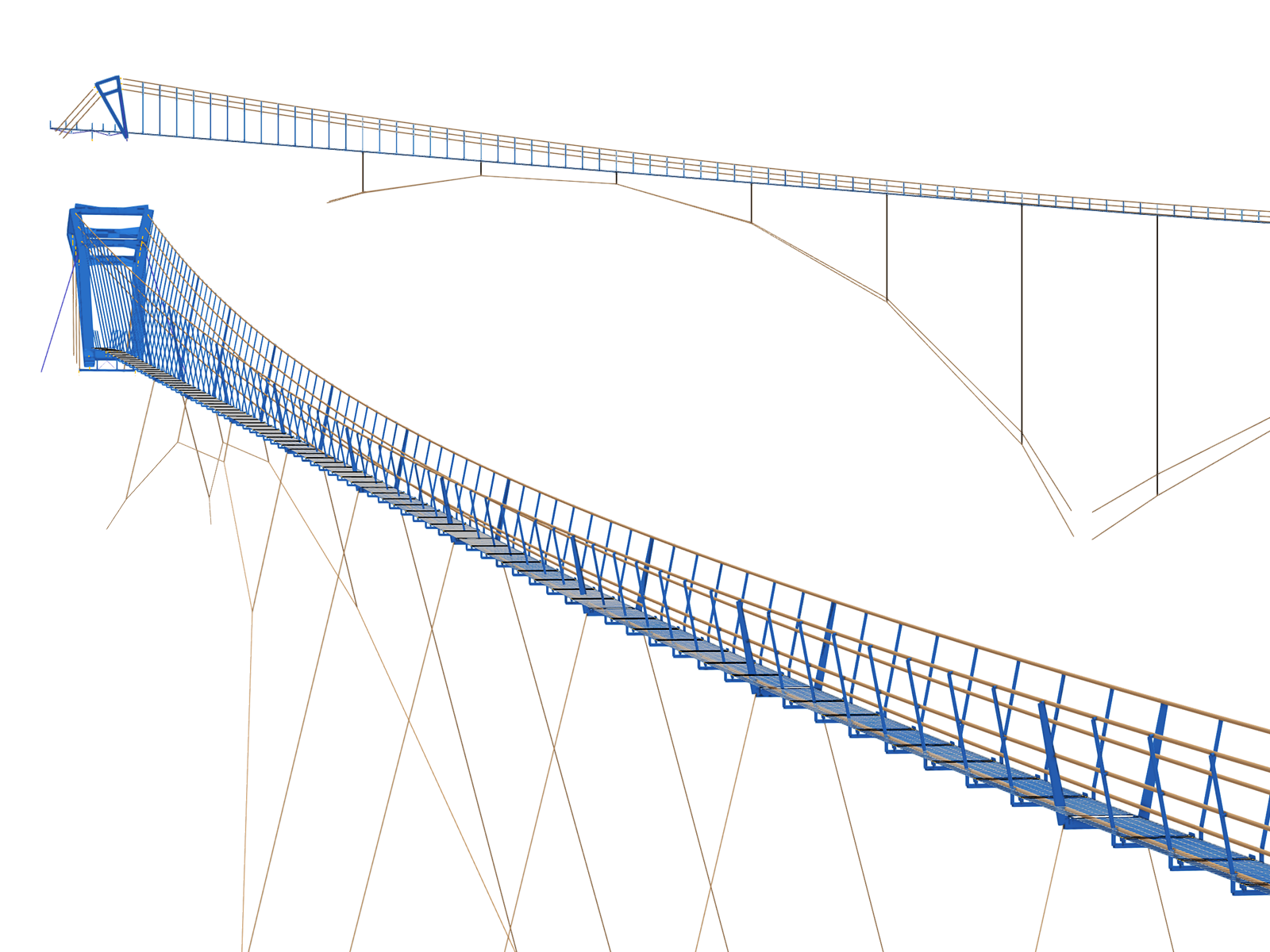 Konstruktion der Fußgängerbrücke - RFEM 6-Modell 