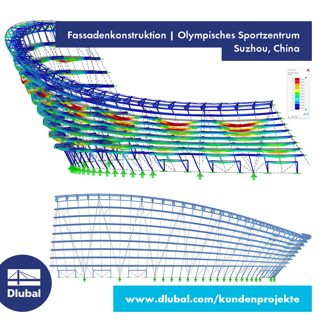 Fassadenkonstruktion | Olympisches Sportzentrum Suzhou, China