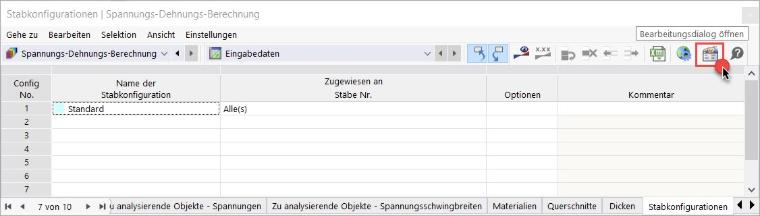 Tabelle "Spannungs-Dehnungs-Berechnung"
