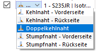 Schweißnahttyp auswählen