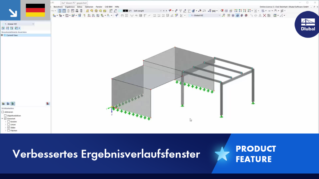 Grafische Darstellung eines strukturellen Verlaufs mit optimierter Auswertung der Ergebnisse.