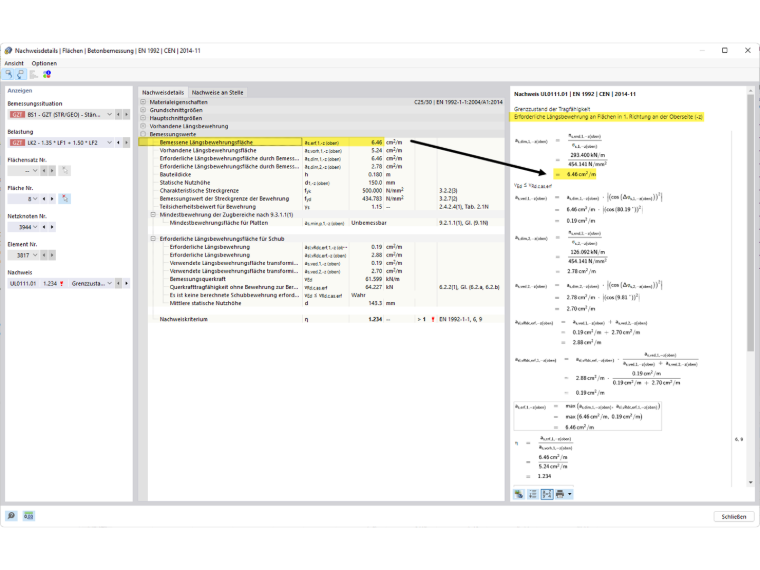 FAQ 005280 | Wie kann ich überprüfen, wie RFEM 6 die erforderliche Bewehrung ermittelt?