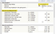 Bewehrungsstabparameter für unsymmetrische Bewehrung