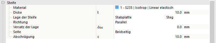 Steifeneinstellung