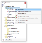 Basisangaben über Kontextmenü bearbeiten