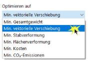 Optionen zur Optimierung