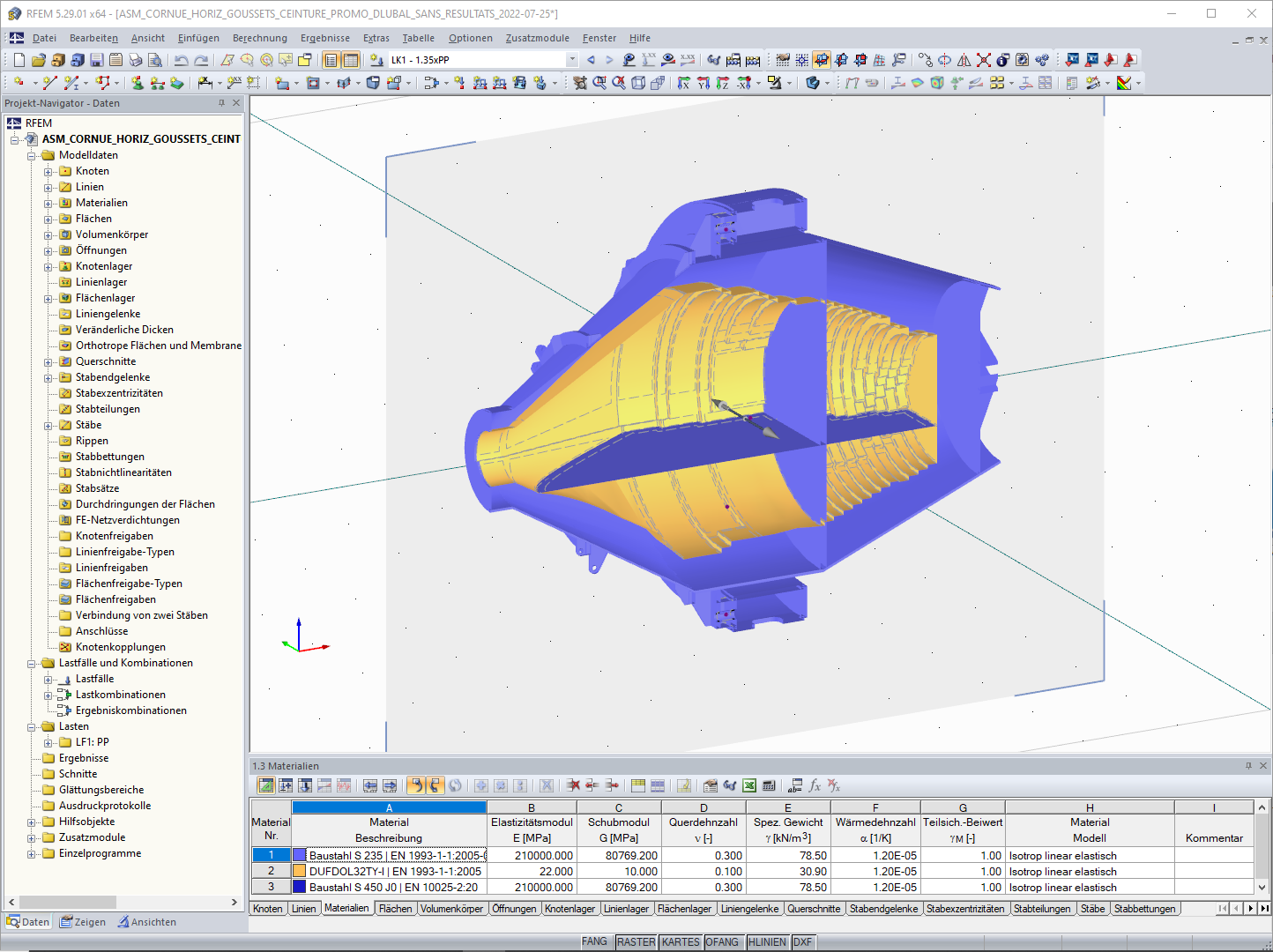Querschnitt durch das 3D-Modell des Konverters in RFEM (© ATI COM)
