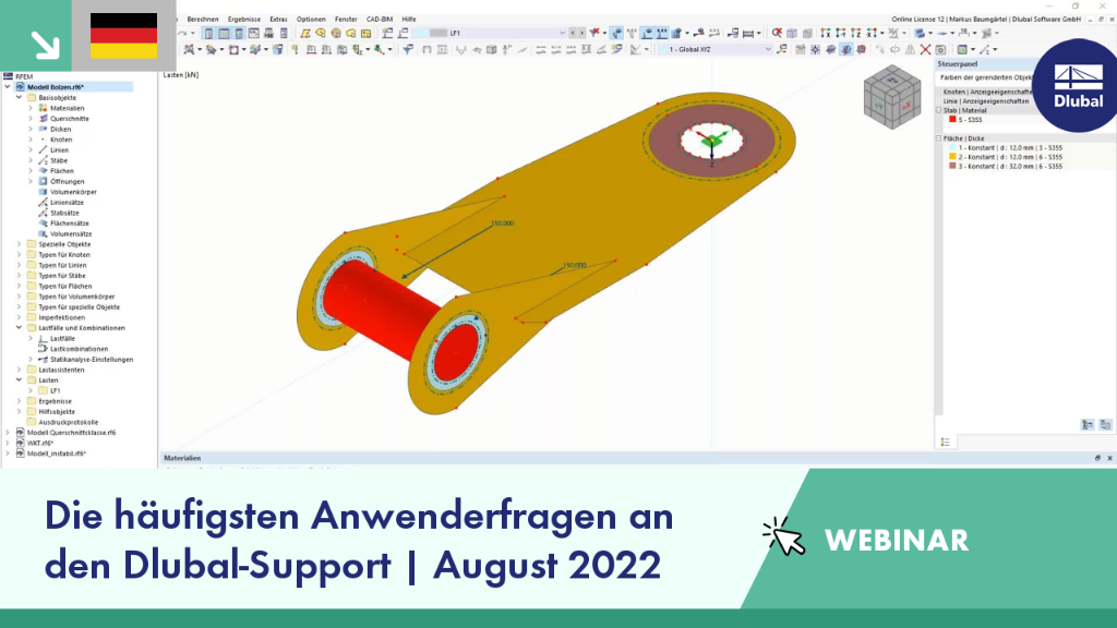 Webinar-Bild zu häufigen Nutzeranfragen bezüglich struktureller Lösungen und Softwarefunktionen.