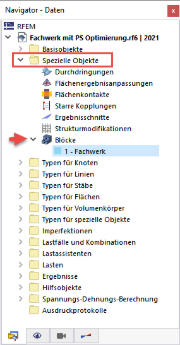 Blöcke als Spezielle Objekte im Navigator