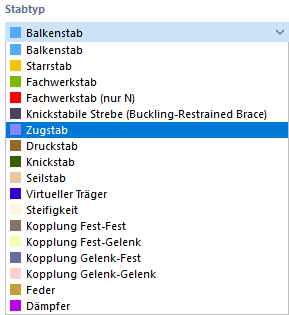 Stabtyp auswählen