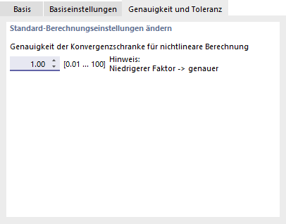 Genauigkeit für Berechnung anpassen