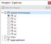 Globale Verformungen im Navigator auswählen
