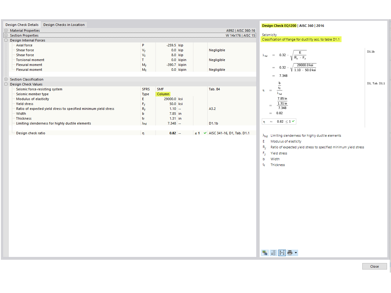 KB 001767 | Biegesteifer Rahmen - Stabbemessung nach AISC 341-16 in RFEM 6