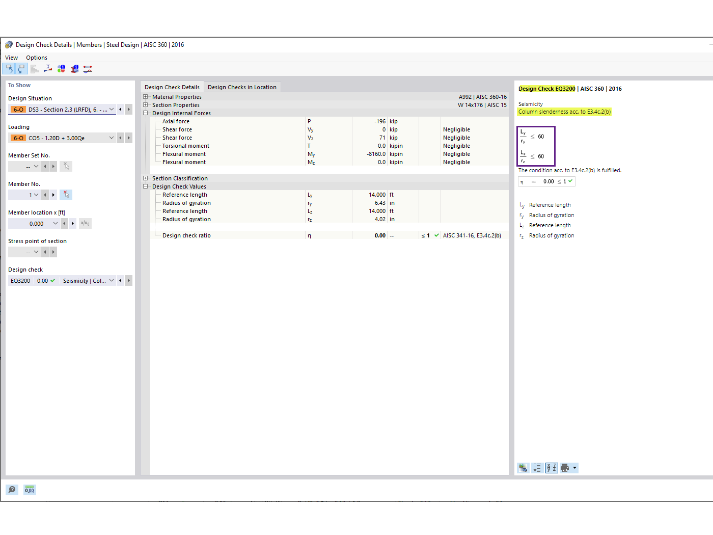 KB 001767 | Biegesteifer Rahmen - Stabbemessung nach AISC 341-16 in RFEM 6