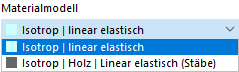 Materialmodell auswählen