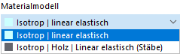 Materialmodell auswählen