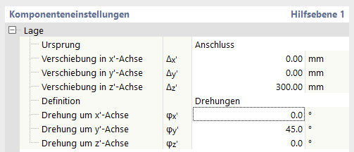 Positionierung der Hilfsebene