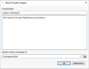 Neues Projekt anlegen