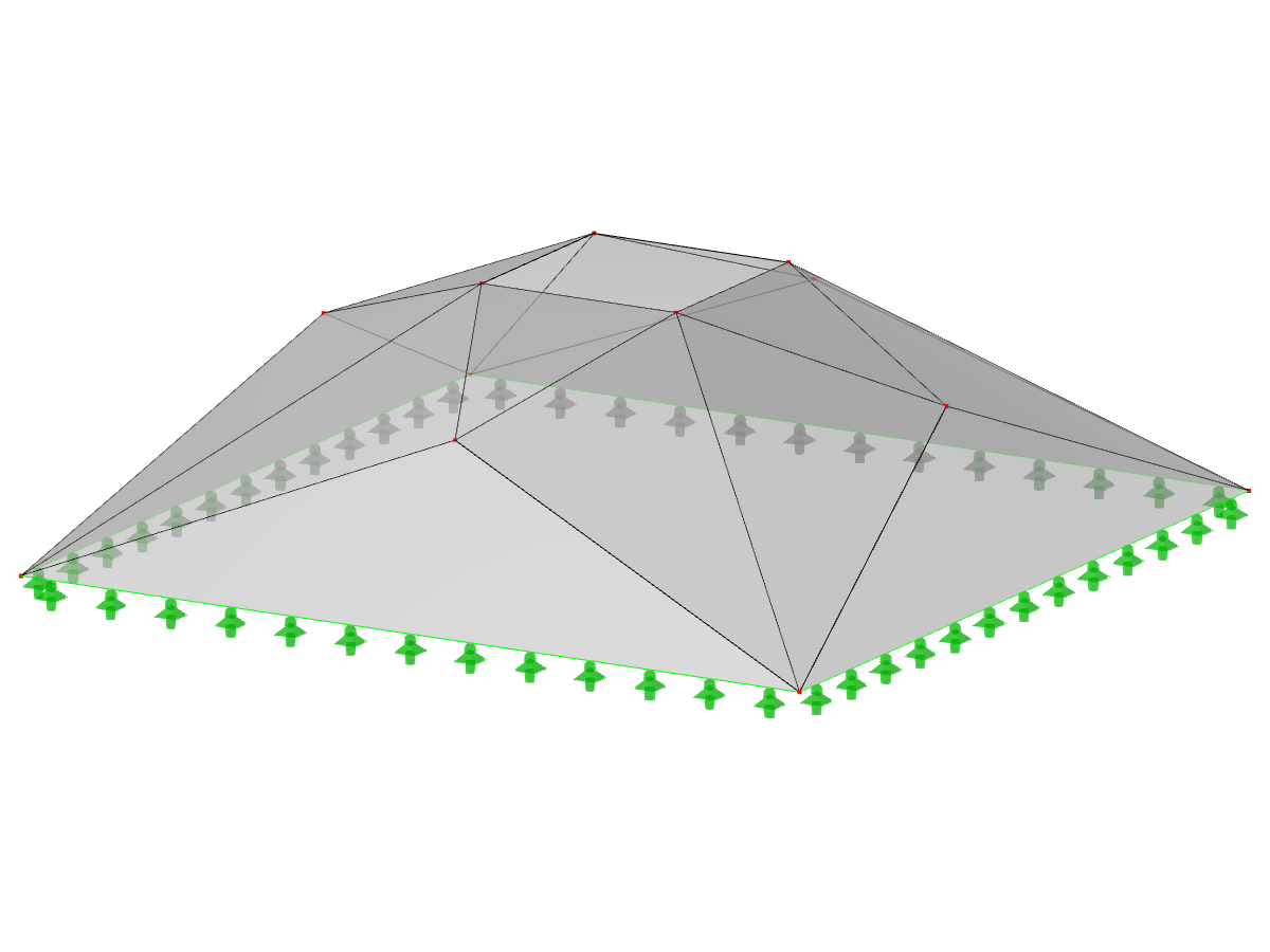 Modell-ID 514 | 034-FPC030 | Pyramidenförmige Faltwerksysteme. Doppelt gefalteter Pyramidenstumpf. Rechteckiger Grundriss.