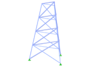 Modell-ID 2314 | TST002-b | Gittermast | Dreieckiger Grundriss | Diagonalen nach unten & Horizontalen
