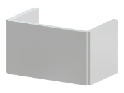 Betonwand in U-förmiger Konfiguration als architektonisches Element.