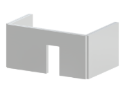 Betonwandstruktur in U-Form mit einer einzelnen Türöffnung. Konstruiert für architektonische und statische Analysezwecke.