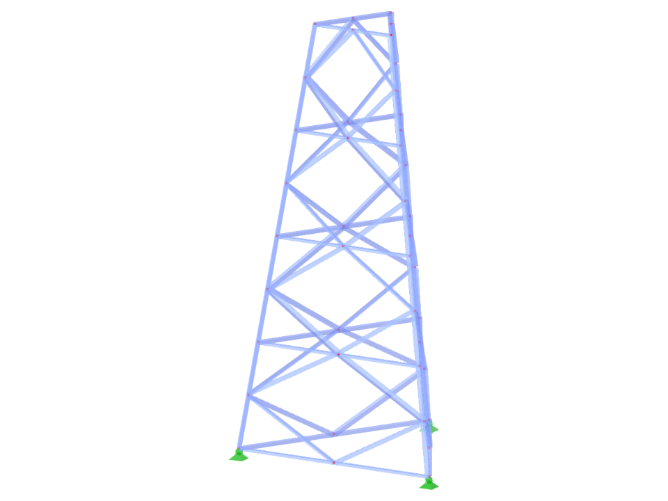 Modell-ID 2364 | TST040 | Gitterturm | Dreieckiger Grundriss | Rhombus-Diagonalen & Horizontalen