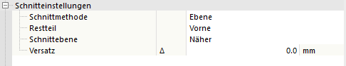Zusätzliche Einstellungen für Blechschnitt nach Blech