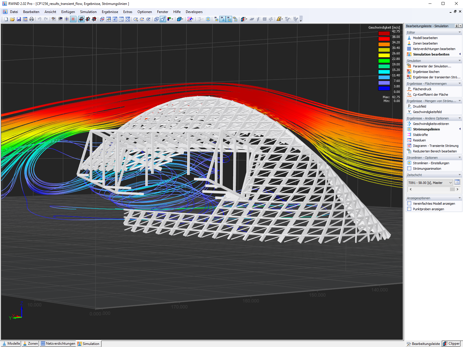 Teilmodell der Fassade in RWIND 2