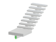 Betonfertigteiltreppe mit einläufiger Treppe und mittigem Holm für die Stabilität.