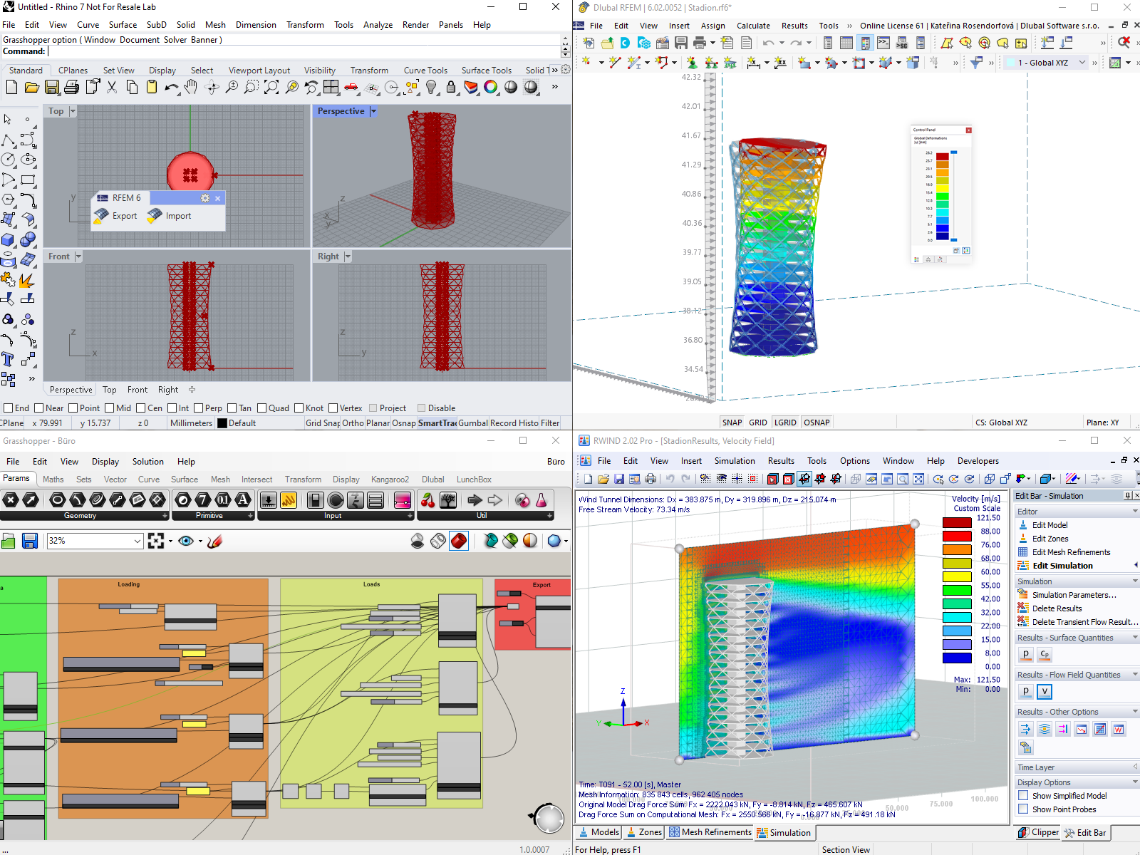 RFEM 6-Schnittstellen zu Rhino und Grasshopper