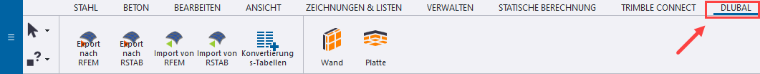 Add-In im Menüband von Tekla Structures