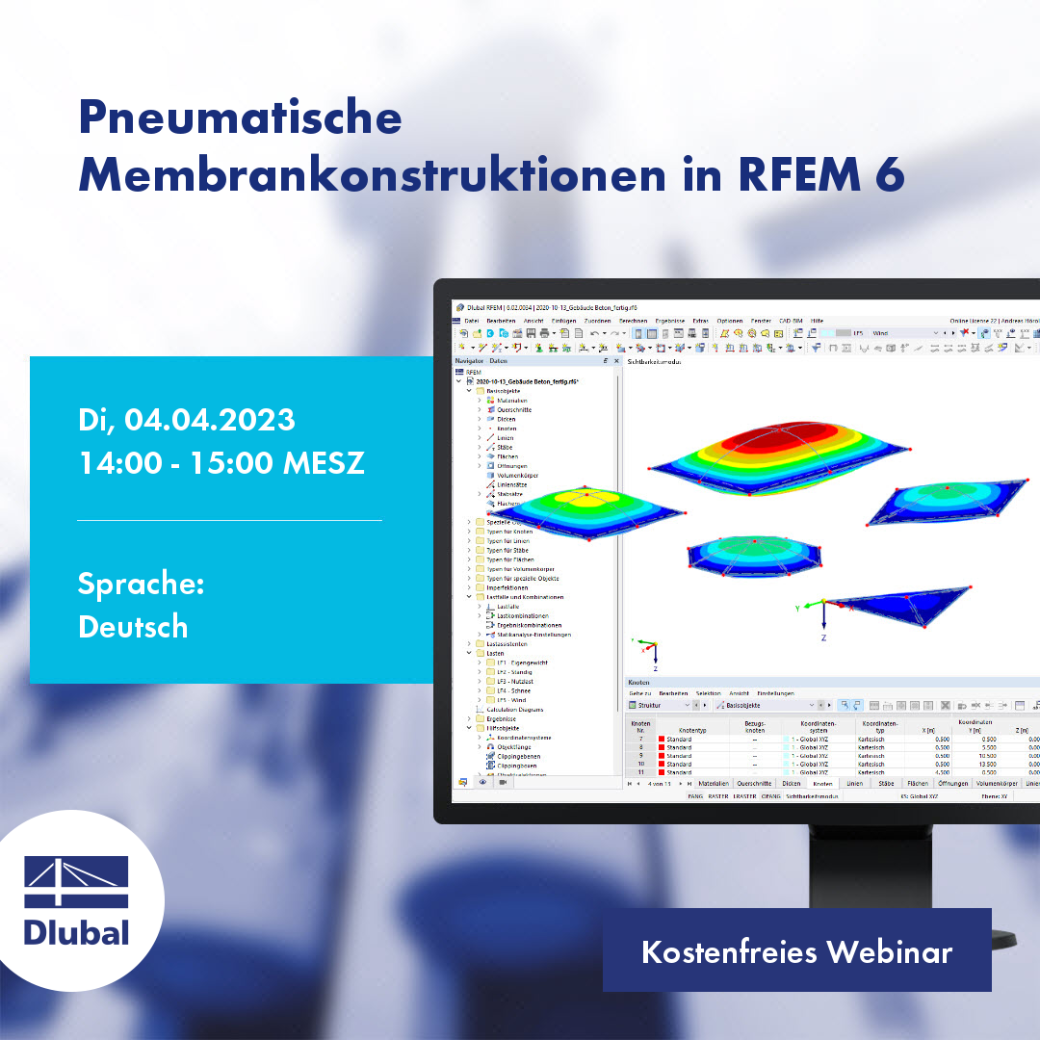 Pneumatische Membrankonstruktionen in RFEM 6