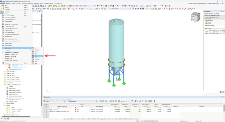 IFC-Format aus RFEM exportieren