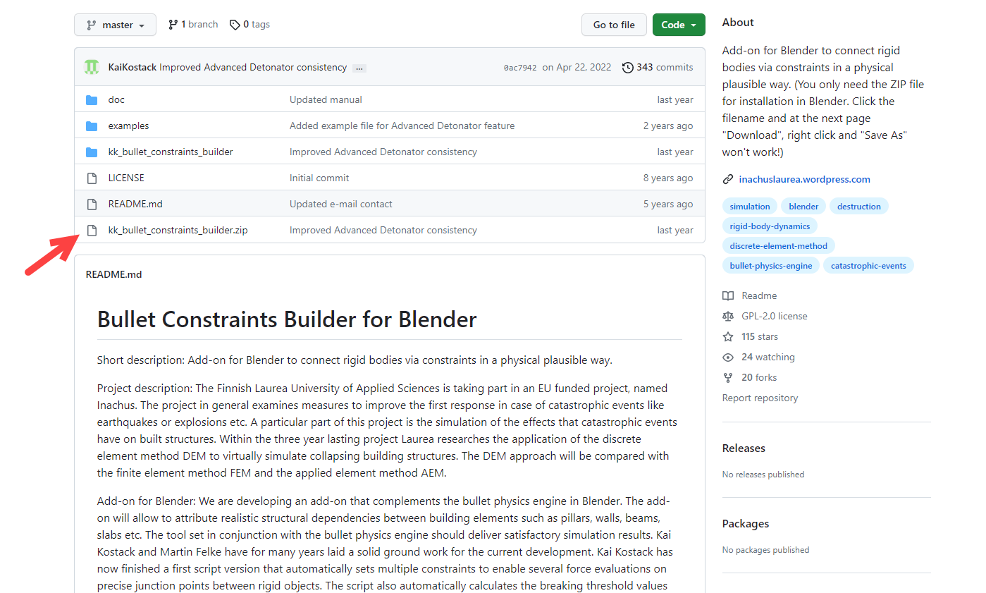 Bullet Constraints Builder für Blender