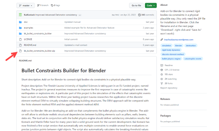 Bullet Constraints Builder für Blender
