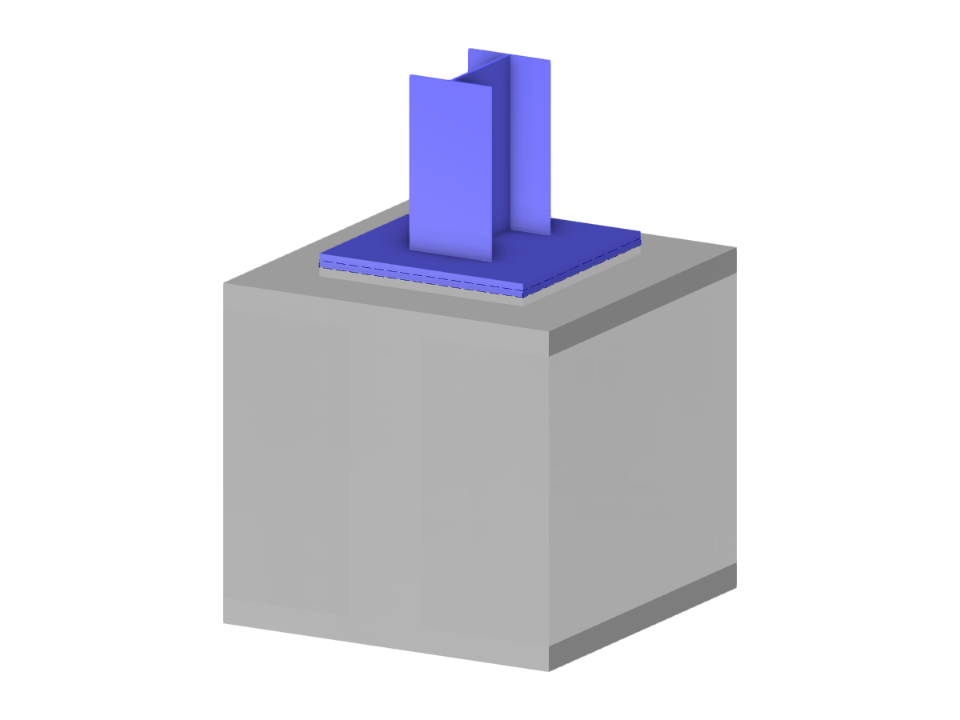 Modell 004145 | I-Profil-Stütze mit Fundamentblock
