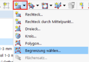 Detailansicht der Flächenerstellung mit der Option 'Begrenzung wählen' für präzise Begrenzungen.