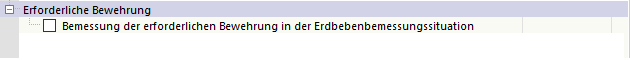 Erdbebenkonfiguration - Erforderliche Bewehrung