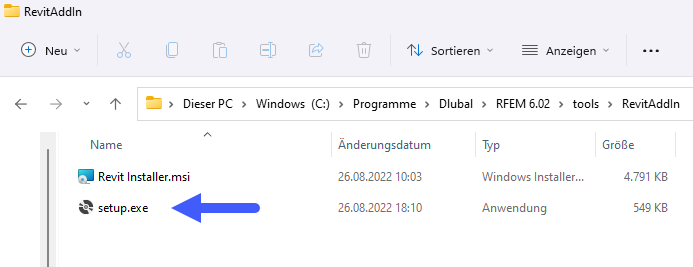 Setup-Datei für Revit Add-In