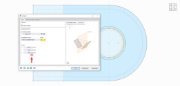 Darstellung eines gespiegelten Kontaktvolumens in einer CAD-Software für technische Anwendungen.
