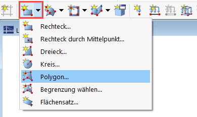 Darstellung einer technischen Methode zur Erstellung einer Polygonfläche ohne spezifischen Softwareverweis.